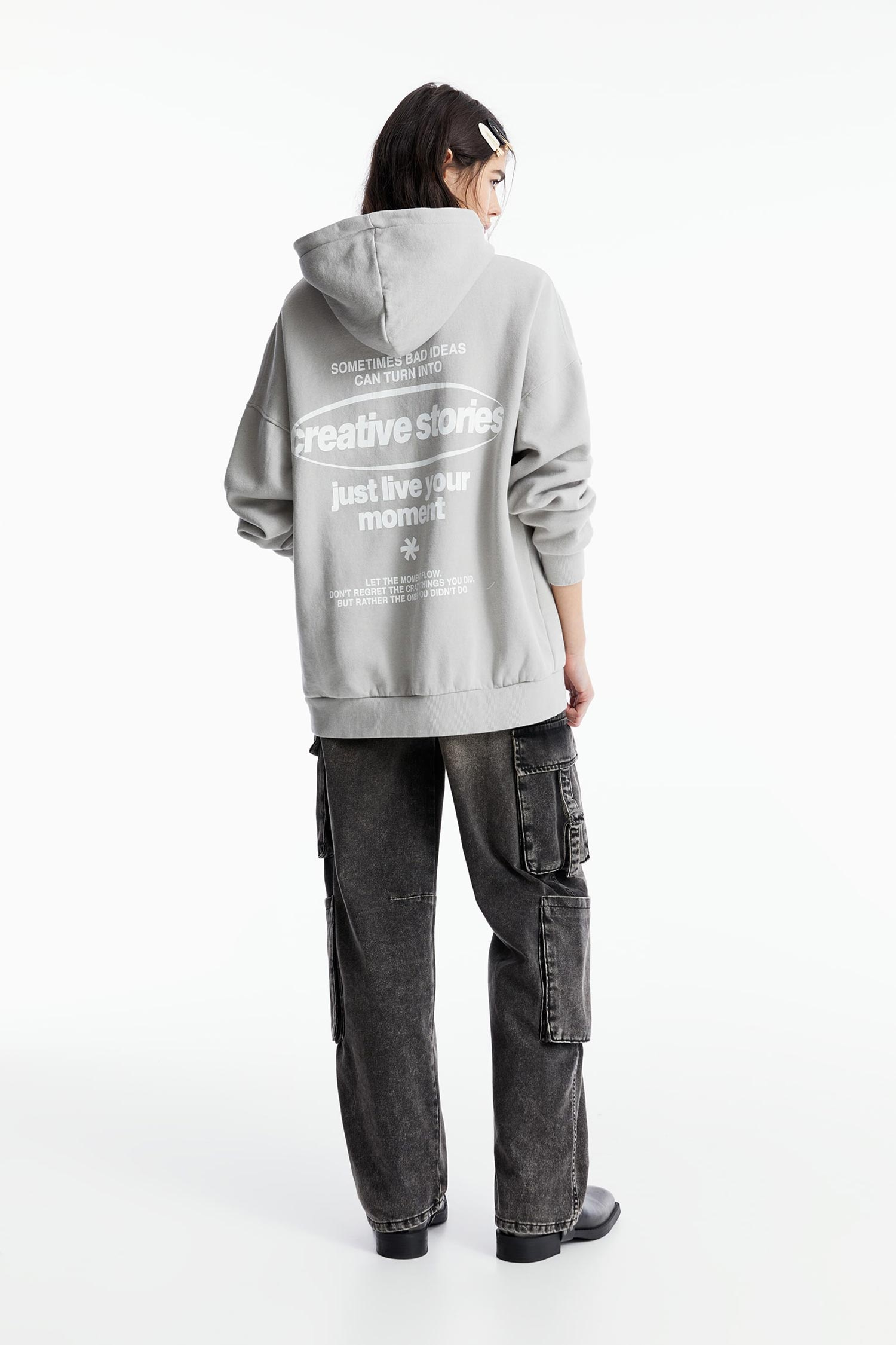 HOODIE WITH SLOGAN - Image 2